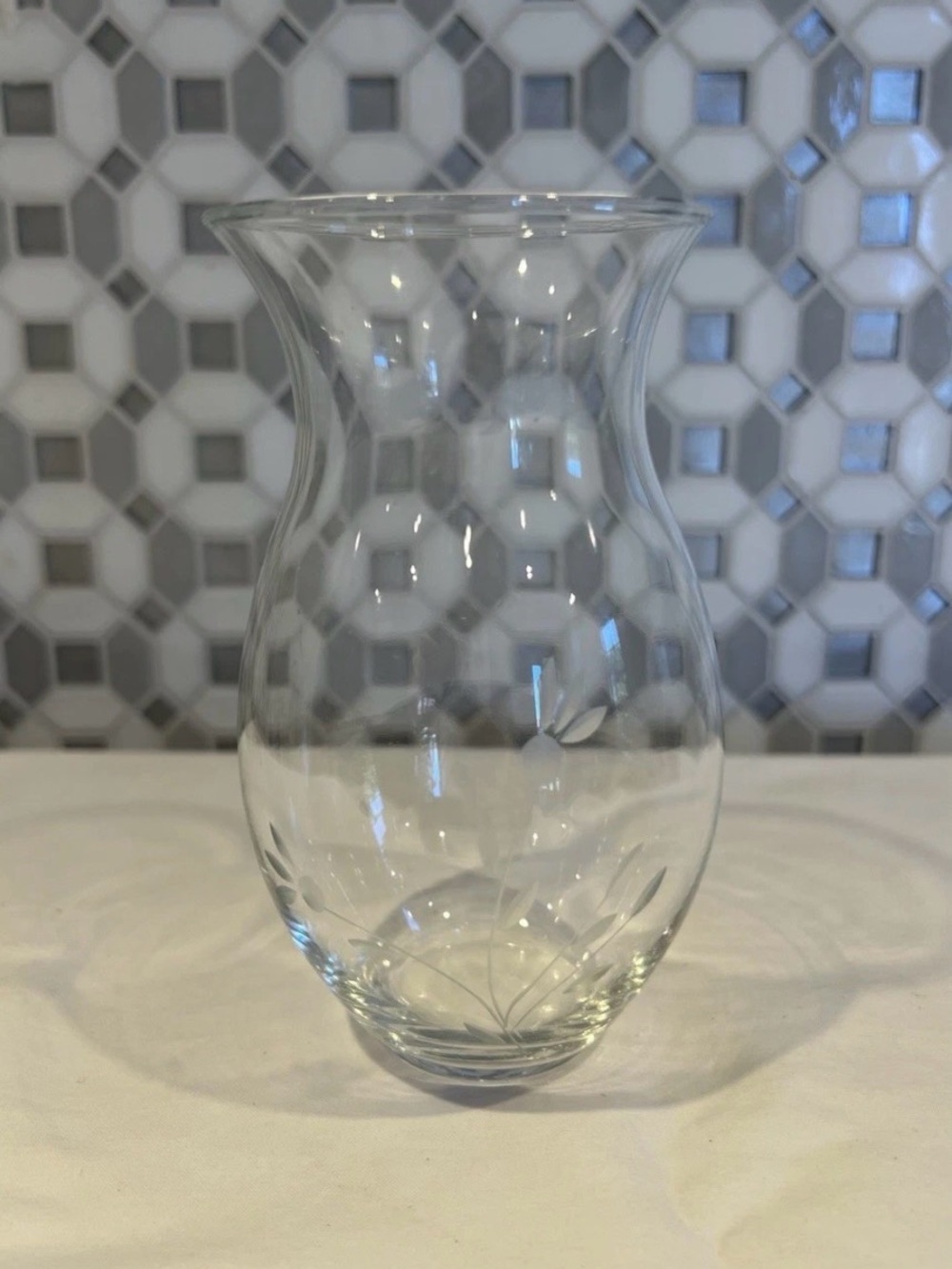 Vintage Princess House Crystal Hurricane Glass Lamp Vase 5”